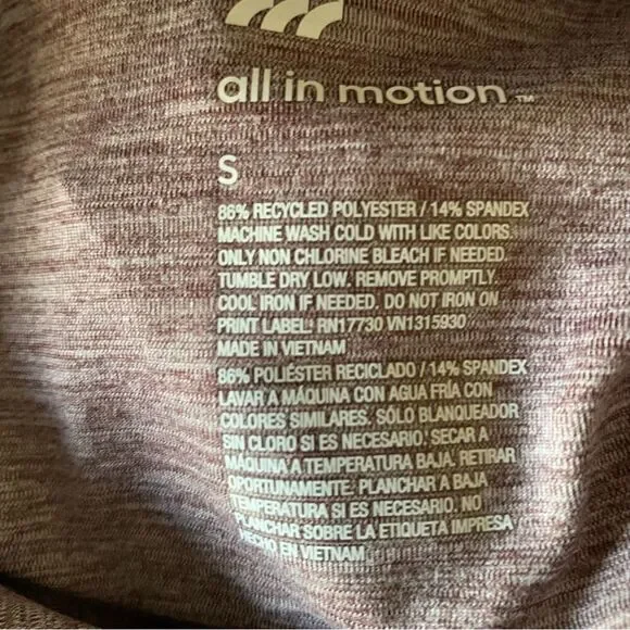 All in Motion Plum Heathered Round Hem Hoodie Sz S - Picture 4 of 6